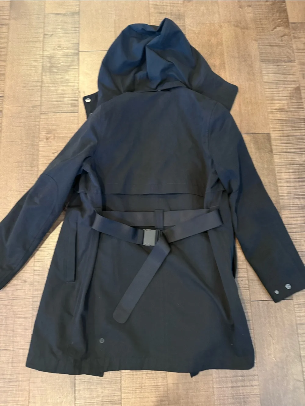 lululemon Black Hooded Trench Coat 6